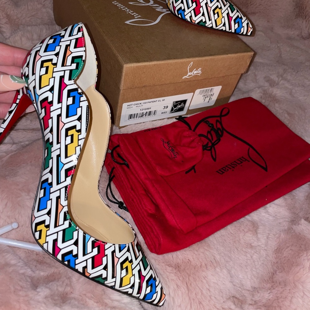Brand new Multi CL Christian Louboutin hot chick pumps Size 39(9) with dustbags